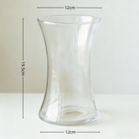 Vase en verre transparent en forme de taille, style moderne, pour table et culture hydroponique