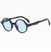 Lunettes de soleil ovales unisexes rondes Steampunk Punk UV400, monture noire pleine, prix bas, prêtes à être expédiées ZN 3676