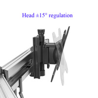 Support triple moniteur inclinable 15° avec fixation par pince en C, capacité de charge 8 kg, support d'écran 32 pouces, en alliage d'aluminium, VESA 75/100 mm, en stock