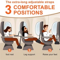 Hamac pour pieds d'avion Repose-pieds de bureau avec support en bambou Hamac pliable et réglable pour les longs vols