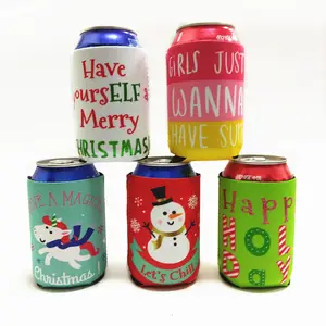 Enfriadores de latas de cerveza de sublimación de neopreno al por mayor, soporte rechoncho para botellas con logotipo personalizado