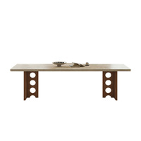 Ensemble table et chaises rectangulaires de salle à manger de style moderne minimaliste italien Monet Garden pour petite salle à manger