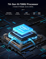 Mini PC industriel sans ventilateur, processeur Intel I5-8350U, Win10, 2*RJ45, double HD, RAM DDR4, max 32 Go