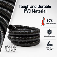 Conduit flexible en PVC ondulé ignifuge V-2, résistant à l'usure et imperméable, couleur personnalisée pour la protection des câbles