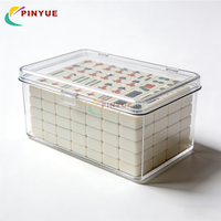 Boîte de rangement pour Mahjong en acrylique sur mesure avec couvercle coulissant, boîte de rangement durable en acrylique transparent, présentoir pour les tuiles de Mahjong