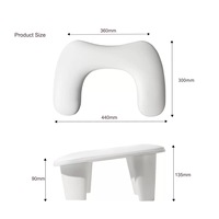 Accoudoir réglable en forme de U en cuir PU blanc pour manucure Tables de manucure avec repose-main Équipement de manucure Nail Tech
