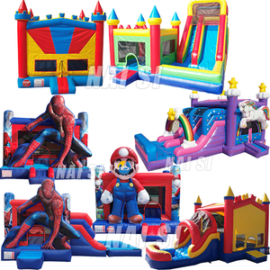 Chine Maison de <span class=keywords><strong>rebond</strong></span> gonflable avec toboggans Château sautant Château plein d'entrain Moonwalks Moon Bounces - Product Image 2