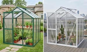 Serre en aluminium 6x6 pieds avec panneaux en polycarbonate, résistante à la rouille, <span class=keywords><strong>pour</strong></span> jardin toute saison, montage facile - Product Image 5