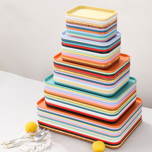 Gastro Großhandel Rechteckige Langlebige Stapelbare Kunststoff Fast-Food-Tabletts BPA-Frei <span class=keywords><strong>Hotel</strong></span> Serviertabletts Günstige Speisentabletts - Product Image 6