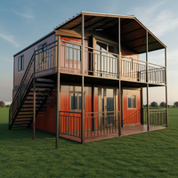 Conteneur Habitable Portable Extensible à Double Aile de 40 pieds, 72 m², Villa Préfabriquée Modulaire en Structure Acier