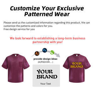 T-shirt en coton pur 275 grammes, effet délavé, faux poches, bords usés, pour homme, manches courtes - Product Image 4