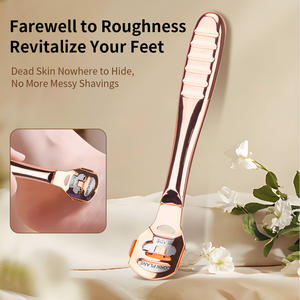 مبرد خشبي للقدم لإزالة الجلد الميت مع شفرة قابلة للاستبدال ومقبض مريح للعناية بالقدم للاستخدام المنزلي - Product Image 1