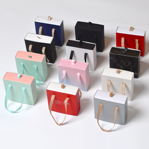 Boîte à bijoux en papier avec <span class=keywords><strong>tiroir</strong></span> coulissant rose personnalisé, emballage en papier, boîte à bijoux en papier avec poignée - Product Image 4