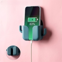Boîte de rangement murale multifonctionnelle en plastique pour le chargement des téléphones portables Étagère pour télécommandes de téléphones portables Support pour petits objets
