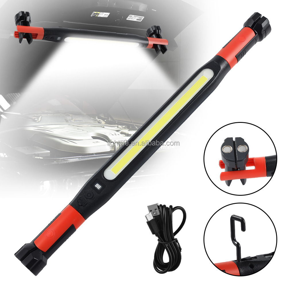 New Portable Magnetic LED Work Light Rechargeable Hanging Hook 360°Rotating Under Hood Mechanic Light for Car Repair Emergency