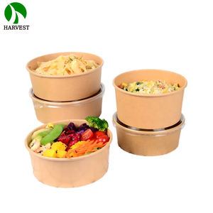 Mangkuk Kertas Ramah Lingkungan Kfraft Lapisan PE Bulat 16oz 24oz 32oz - Product Image 1