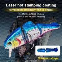 Leurre Artificiel Multi-Sections Luya 70mm/10.2g en Acier Inoxydable avec Hameçons pour Pêche en Mer et Fournitures de Pêche en Plein Air