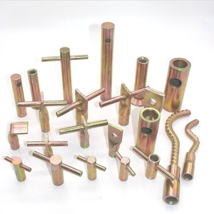 Insert de béton en acier au carbone à queue pleine, douille de levage pour tuyaux, trou transversal, zingué brillant, filetage M8, certifié CE - Product Image 6