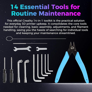 Kit d'outils pour imprimante 3D Creality, 14 pièces, en acier inoxydable, pour le nettoyage, l'assemblage, le démontage et les outils pour filaments - Product Image 6
