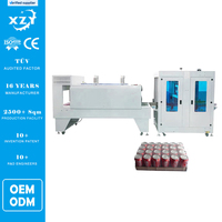 Machine d'emballage rétractable automatique à flux direct pour manchons en film PE, tunnel de scellage haute vitesse pour bouteilles et canettes d'eau minérale