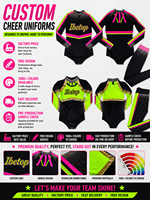 Uniformes de cheerleading personnalisés, fabricant OEM ODM, conception gratuite, costumes de cheerleading, vêtements d'équipe, faible MOQ, livraison rapide