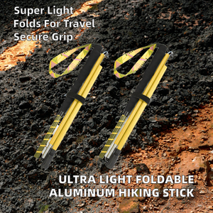 7075 Ultra <b>Light</b> Aluminum Alloy Foldable Hiking <b>Stick</b> Rubber Straight Grip Handle Outdoor Hiking Anti-Slip Labor-Saving Poles - Product Image 2