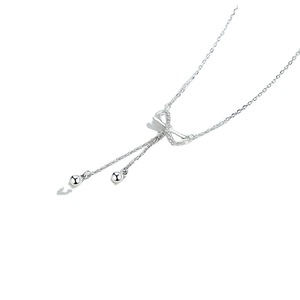 Bowknot Tassel Necklace Zinc Alloy Sparkling Diamond Chain Elegant Collarbone For Women Gift - Product Image 5