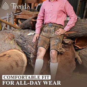 Ensemble de Lederhosen bavarois personnalisé pour homme, costume traditionnel d'Oktoberfest, short brodé, chemise, chaussettes, chaussures - Product Image 6