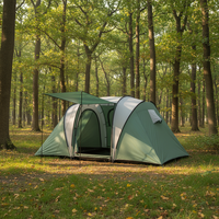 Tente de camping familiale à deux chambres Lager Space, abri de camping imperméable, tente à double étage en polyester