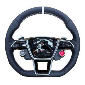 Volante de Cuero Estilo R8 <span class=keywords><strong>S</strong></span>-<span class=keywords><strong>Line</strong></span> para Audi B9 <span class=keywords><strong>A1</strong></span> A3 8V S3 A4 B8 S4 A5 S5 A6 S6 S7 A7 A8 Q3 Q5 Q7 RS3 RS4 RS5 RS7 - Product Image 2