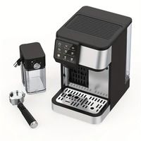 Machine à expresso électrique programmable à une touche, mousseur à lait automatique, cafetière 20 bars pour cappuccino, latte, acier inoxydable