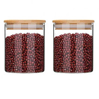 Bocaux de Conservation en Verre Borosilicate pour Aliments, Couvercles en Bois, Hermétiques, pour Voyage, Tailles 65mm/85mm/100mm, Soufflés à la Main