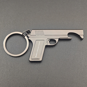 Sleutelhanger met aangepast logo, pistoolvormig, van metaal, mini-flesopener, met sleutelring, Desert Eagle pistool sleutelhouder, promotie - Product Image 3