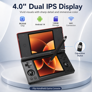 Consoles de jeux vidéo RG <span class=keywords><strong>DS</strong></span> RK3568 Android 14 Écran IPS <span class=keywords><strong>4</strong></span>,0 pouces Housse rabattable Portable 128 Go WiFi Nouveauté 2026 - Product Image 1