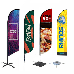 Tùy Chỉnh Lông Cờ Logo Thiết Kế In Ấn Bay Tear Drop Cờ Bãi Biển Biểu Ngữ Với Cực Spike Chéo Cơ Sở Cho Quảng Cáo Ngoài Trời - Product Image 1