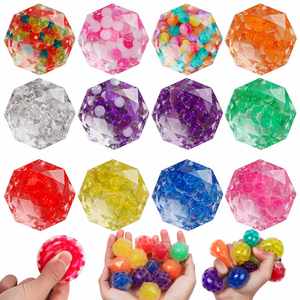 Custom Fidget Toy-Tpr Rhombus Water Bead Stress-Relief <b>Squeeze</b> Toy - Colorful and Grape Stress <b>Balls</b>, Relaxation Bubble Beads - Product Image 2