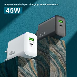 Chargeur double port Type-C léger pour téléphones mobiles Android, <span class=keywords><strong>adaptateur</strong></span> <span class=keywords><strong>secteur</strong></span> A+C - Product Image 3