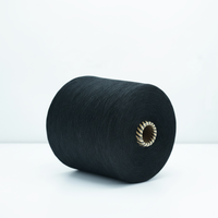 Fil recyclé polyester/coton noir certifié GRS TC Green de haute qualité, filé à l'anneau, 65 tours/m, Nm32