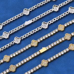 Bespoke GRA Certified Moissanite Tennis <b>Chain</b> 925 Sterling Silver Hip Hop <b>Iced</b> <b>Out</b> Bling Necklace Pass Tester - Product Image 4