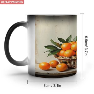 Custom Frosted Black <b>Ceramic</b> <b>Mug</b> 11oz Heat Sensitive Blank Cup For Business Promotion Event - Product Image 1