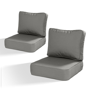 Contemporary Style Solid Grey Removable <strong>Replacement</strong> Outdoor Seat <strong>Cushions</strong> with Double Welt for <strong>Rattan</strong> Sofas - Product Image 2