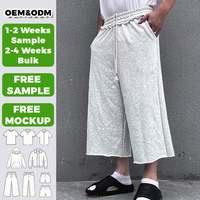 Pantalon Capri Court en Coton Éponge Personnalisé de Haute Qualité avec Coutures Inversées, Imprimé, Longueur 3/4, Short de Sport pour Hommes