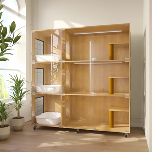 Casa y Jaula de Madera de Lujo para Varios Gatos, Perfecta como Condominio, Villa, Catio, Caseta para Mascotas y Solución de Recinto para Animales - Product Image 2