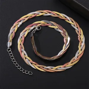 2023 nueva moda colorida pulsera de espiga cadena bobinado serpiente pulsera collar de serpiente de acero inoxidable