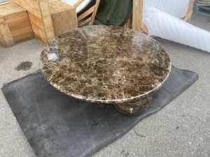 Mesa de Centro Esférica de Mármol Oscuro Emperador, Diseño Creativo Moderno y Redondo de Baja Altura, Muebles DISEN - Product Image 5