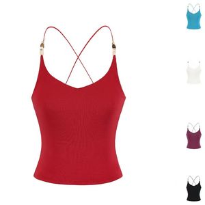 Nuevo Top Corto Ligero con Cuentas y Espalda Cruzada - Bralette de Encaje Elástico en Cuatro Direcciones con Ajuste Delgado y Cintura Ceñida - Product Image 1