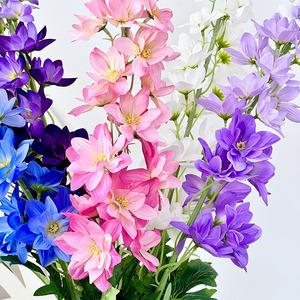 Fleurs artificielles Queyiyi en forme de queue d'hirondelle, en soie, blanches, roses, bleues, violettes, pour décoration de mariage et de la maison - Product Image 4