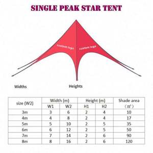 Tente araignée personnalisée avec auvent en forme d'étoile, structure en polyester/aluminium, taille sur mesure pour événements en extérieur et en intérieur, protection contre le soleil et la pluie - Product Image 3