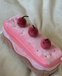 YY กล่องใส่ดินสอเค้กเชอร์รี่กำมะหยี่น่ารัก, ที่ใส่ปากกากระเป๋า<span class=keywords><strong>แต่งหน้า</strong></span>เด็กผู้หญิงกล่องดินสอตุ๊กตา - Product Image 6