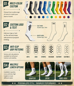 Custom Logo Grip Crew <b>Socks</b> for Football Men with Low MOQ and Free Samples - Product Image 6